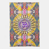 Hippy Goa Solar Paarse OM Doek Banner Theedoek (Verticaal)