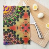 Hippy Goa Sun 'delica Paarse OM Doek Banner Theedoek (Quarter Fold)