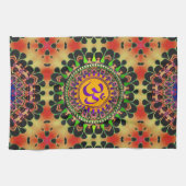 Hippy Goa Sun 'delica Paarse OM Doek Banner Theedoek (Horizontaal)