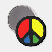 Hippy Groovy Peace Symbol Magneet (Voorkant / Achterkant)