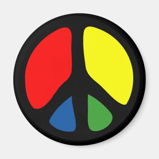 Hippy Groovy Peace Symbol Magneet (Voorkant)