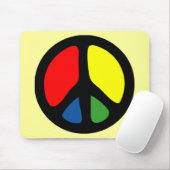 Hippy Groovy Peace Symbol Muismat (Met muis)