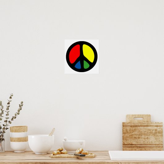 Hippy Groovy Peace Symbol Poster (Keuken)