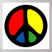 Hippy Groovy Peace Symbol Poster (Voorkant)