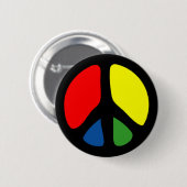 Hippy Groovy Peace Symbol Ronde Button 5,7 Cm (Voorkant /achterkant)