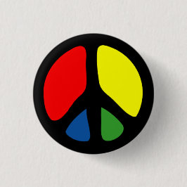 Hippy Groovy Peace Symbol Ronde Button 5,7 Cm