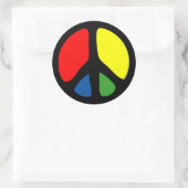 Hippy Groovy Peace Symbol Ronde Sticker (Tas)
