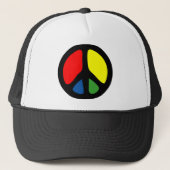 Hippy Groovy Peace Symbol Trucker Pet (Voorkant)