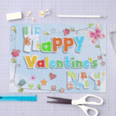 Hippy Groovy Style Happy Valentijnsdag Tissuepapier (Craft)