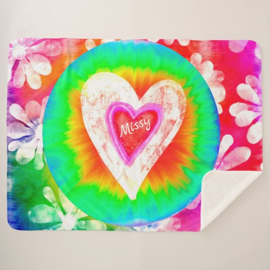 Hippy Heart Sherpa Deken (Voorkant (horizontaal))