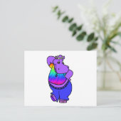 Hippy Hippo Briefkaart (Staand voorkant)