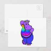 Hippy Hippo Briefkaart (Voorkant / Achterkant)