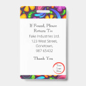 Hippy-ID-kaart (verticaal/portret) Badge (Achterkant)