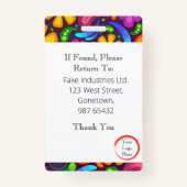 Hippy-ID-kaart (verticaal/portret) Badge (Achterkant)