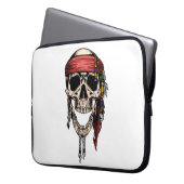 Hippy Jolly Roger Skull Laptop Sleeve (Voorkant Links)