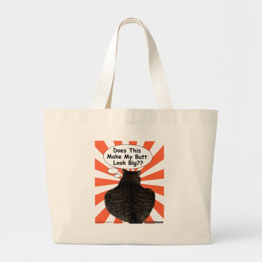 Hippy Kat maakt dit mijn Butt groot? Grote Tote Bag (Voorkant)