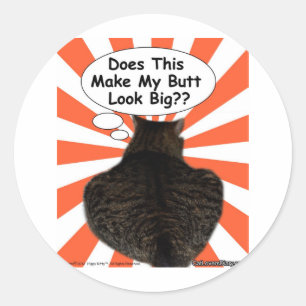 Hippy Kat maakt dit mijn Butt groot? Ronde Sticker