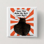 Hippy Kat maakt dit mijn Butt groot? Vierkante Button 5,1 Cm (Voorkant)