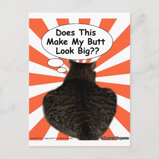 Hippy Kat maakt dit mijn kont groot? Briefkaart (Voorkant)