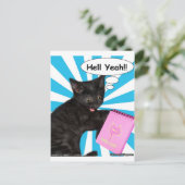 Hippy Kitty Hell Yeah! Cats Rule Briefkaart (Staand voorkant)