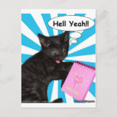 Hippy Kitty Hell Yeah! Cats Rule Briefkaart (Voorkant)