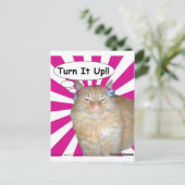 Hippy Kitty Turn It Up! Briefkaart (Staand voorkant)