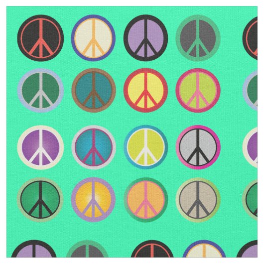 Hippy-kleurige vredesbordretro 60s stof (Close Up)