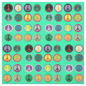 Hippy-kleurige vredesbordretro 60s stof (Swatch)