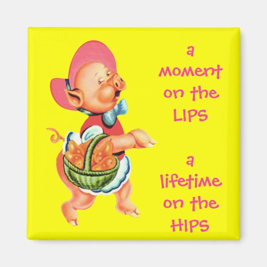 Hippy Miss Piggy Koelkast Magnet (Voorkant)