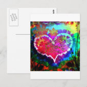 Hippy op Heart Rainbow Tie Dye gift collectie Briefkaart (Voorkant / Achterkant)