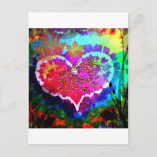 Hippy op Heart Rainbow Tie Dye gift collectie Briefkaart