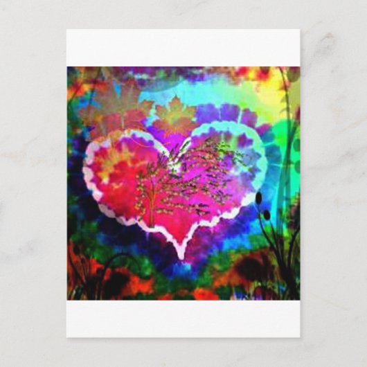 Hippy op Heart Rainbow Tie Dye gift collectie Briefkaart (Voorkant)