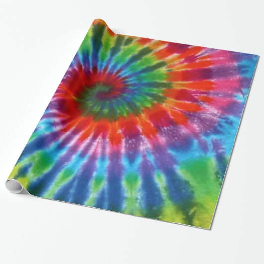 Hippy Peace Retro 60s Tie Dye Cadeaupapier (Uitgerold)