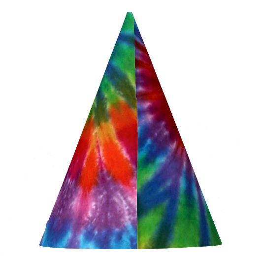 Hippy Peace Retro 60s Tie Dye Feesthoedjes (Achterkant)
