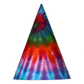 Hippy Peace Retro 60s Tie Dye Feesthoedjes (Voorkant)