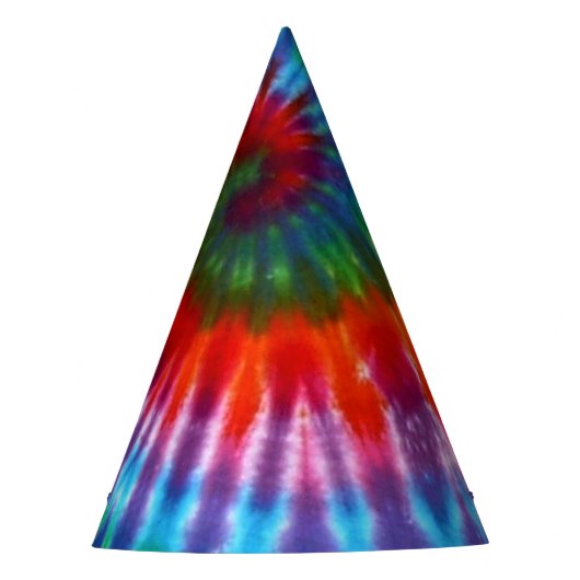 Hippy Peace Retro 60s Tie Dye Feesthoedjes (Voorkant)
