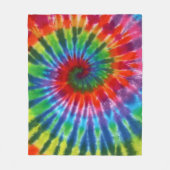 Hippy Peace Retro 60s Tie Dye Fleece Deken (Voorkant)