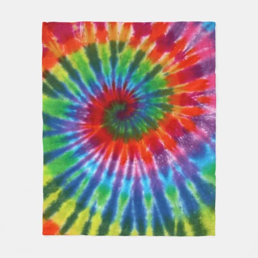 Hippy Peace Retro 60s Tie Dye Fleece Deken (Voorkant)