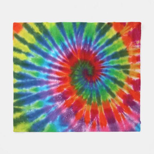 Hippy Peace Retro 60s Tie Dye Fleece Deken (Voorkant (Horizontaal))