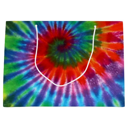 Hippy Peace Retro 60s Tie Dye Groot Cadeauzakje (Voorkant)