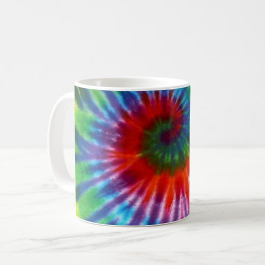 Hippy Peace Retro 60s Tie Dye Koffiemok (Voorkant links)
