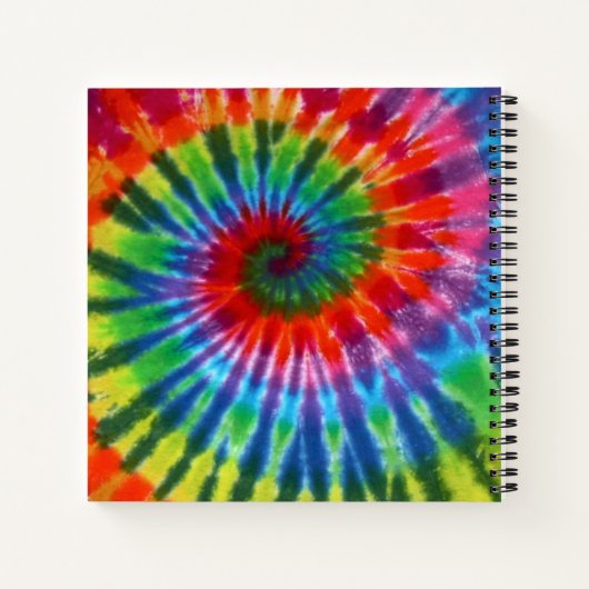 Hippy Peace Retro 60s Tie Dye Notitieboek (Achterkant)