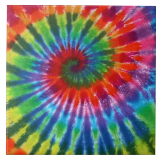 Hippy Peace Retro 60s Tie Dye Tegeltje (Voorkant)