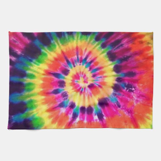 Hippy Peace Retro 60s Tie Dye Theedoek (Horizontaal)
