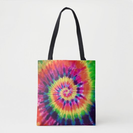 Hippy Peace Retro 60s Tie Dye Tote Bag (Voorkant)