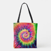 Hippy Peace Retro 60s Tie Dye Tote Bag (Achterkant)