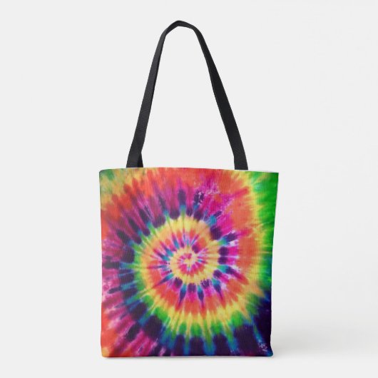 Hippy Peace Retro 60s Tie Dye Tote Bag (Achterkant)