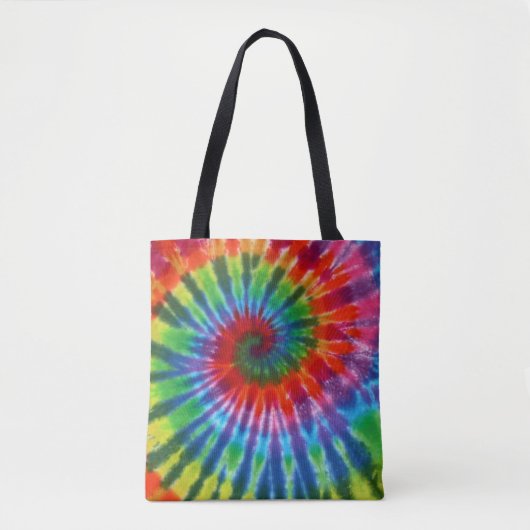 Hippy Peace Retro 60s Tie Dye Tote Bag (Voorkant)