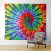 Hippy Peace Retro 60s Tie Dye Wandkleed (In Situ (horizontaal))