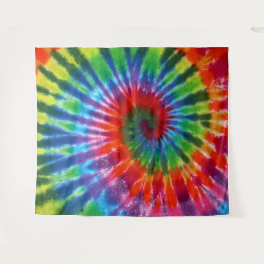 Hippy Peace Retro 60s Tie Dye Wandkleed (Voorkant (horizontaal))